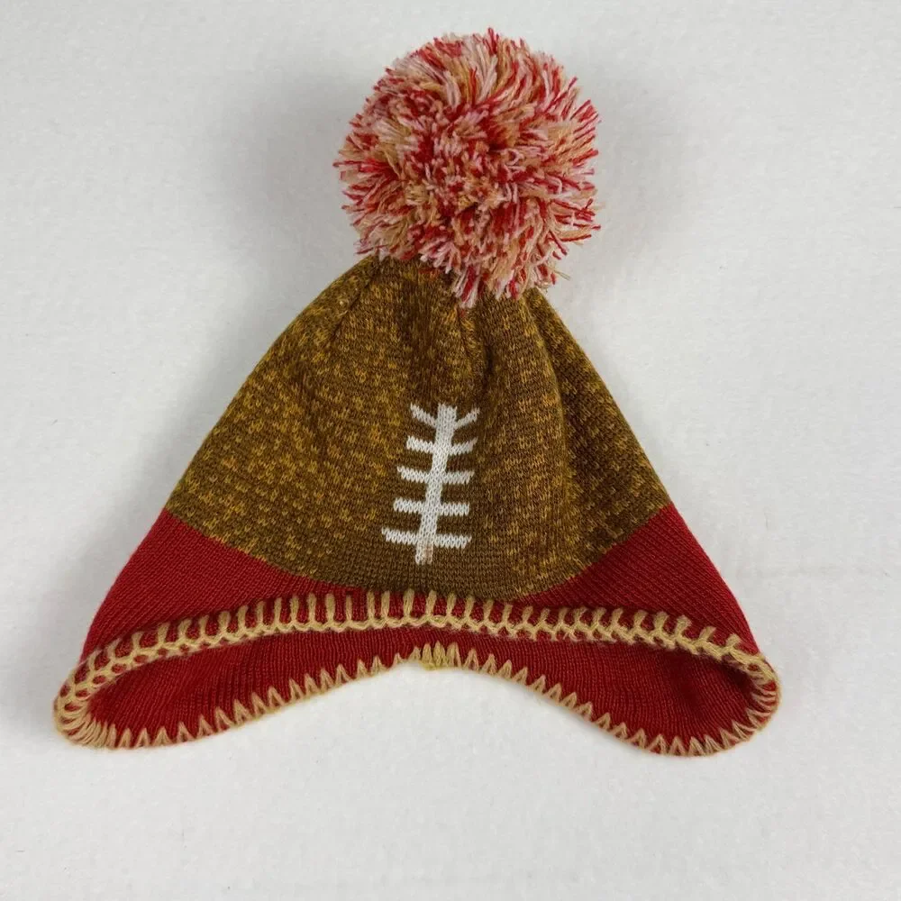 NFL San Francisco 49ers Infant Knit Beanie Hat Red Gold Pom Pom Team Apparel